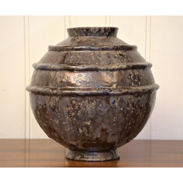 Large Swedish Grace Period Globular Ceramic Vase, 1920s For Sale - Image 4 of 16