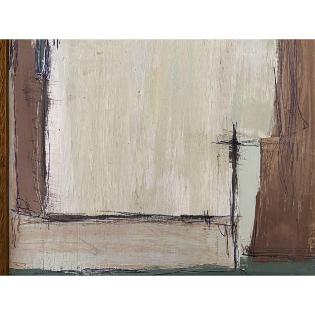 2020s “Matcha" Abstract Art in Antique Frame, Transitional Living Room Art by JTS For Sale - Image 5 of 11