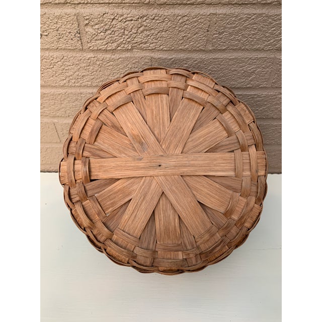 Antique Early 20th Century American Splint Oak Basket For Sale - Image 11 of 11