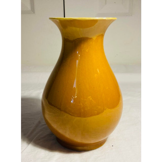 Vintage Chinese Small Vase Classic Plum Shape Burnt Orange Exterior For Sale - Image 4 of 5