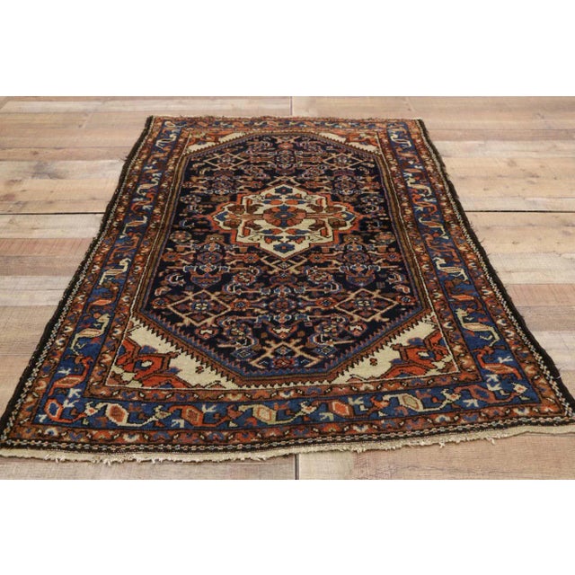 Textile Early 20th Century Antique Persian Bakhtiari Accent Rug, 03'03 X 04'10 For Sale - Image 7 of 9