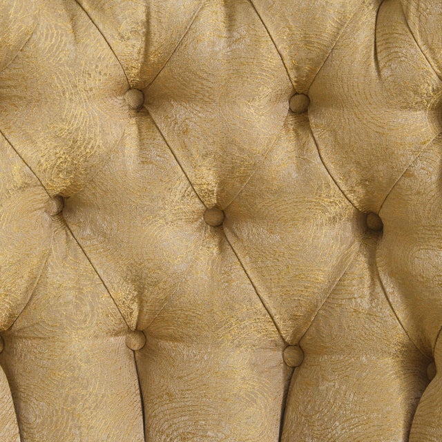 20th Century Italian Yellow Tufted Club Armchair - 2 Available For Sale - Image 9 of 11
