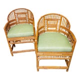 Mid 20th Century Brighton Pavilion Bamboo Arm Chairs Pair by Thomasville For Sale