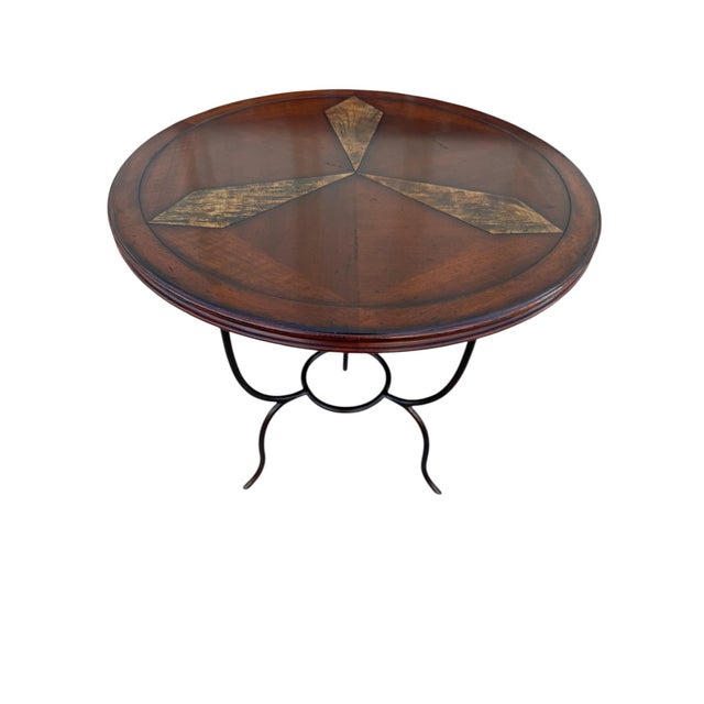 Early 21st Century Jonathan Charles Walnut Bistro Side Table - Anvil Collection Showroom Sample For Sale - Image 5 of 12