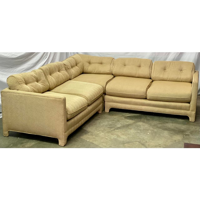 Vintage Mid Century Herringbone Track Arm Sectional Sofa Chairish