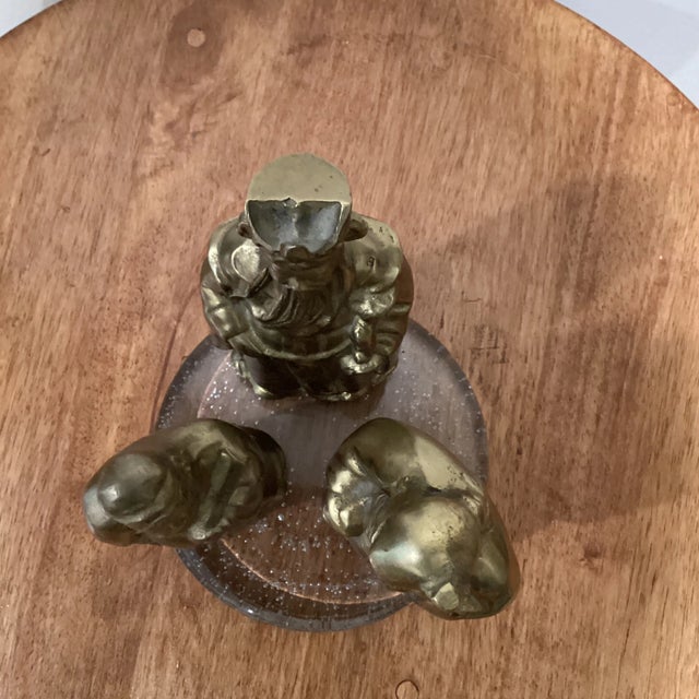 Late 20th Century Fu, Lu, Shou Wise Men Heavy Brass Scholars Detailed Figurines For Sale - Image 11 of 12