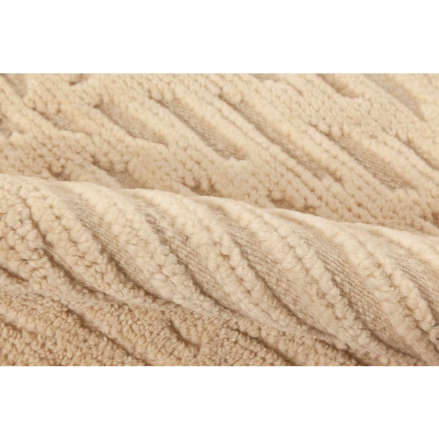 Modern Modern Beige High-low Knotted Wool Rug by Doris Leslie Blau For Sale - Image 3 of 7