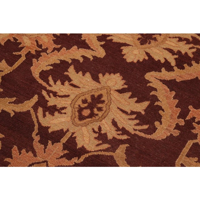 1980s 1980s Vintage Bohemian Low Pile Red/Gold Wool Rug For Sale - Image 5 of 10