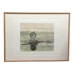 1980s "Transcapes IV" Original Abstract Collage Monoprint by Robert Alan Devoe, Framed