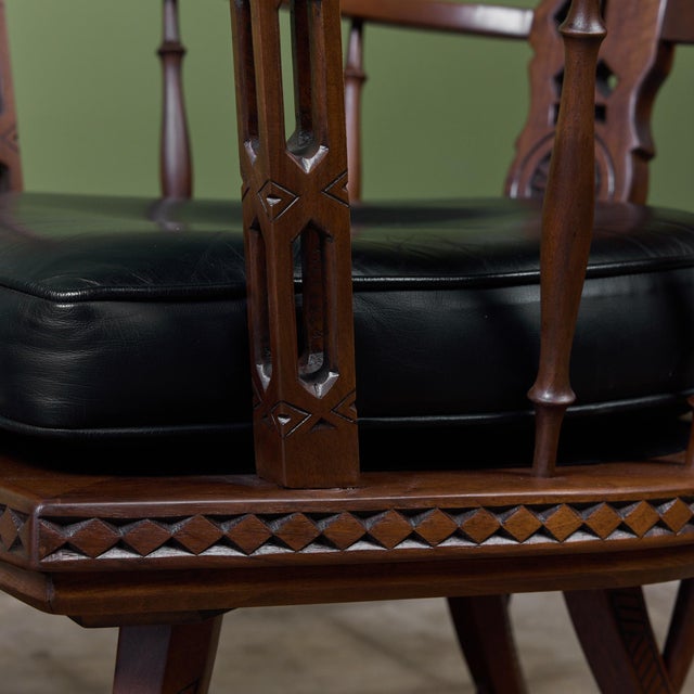 Pair of Carved Walnut Lounge Chairs in the Style of Ettore Zaccari For Sale - Image 16 of 16