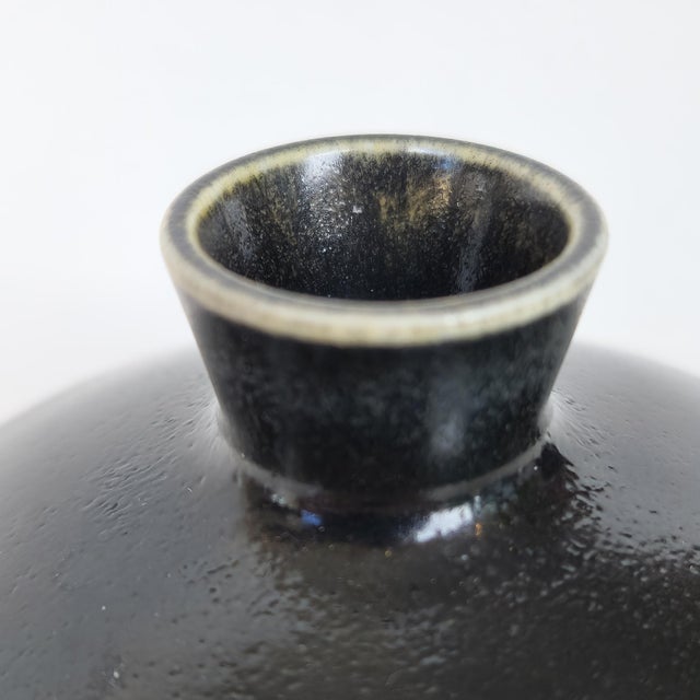 1960s Vintage Black Vase by Berndt Friberg for Gustavsberg, 1960s For Sale - Image 5 of 8