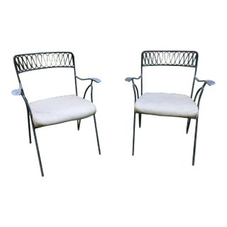 Salterini Style Ribbon Arm Chairs - A Pair For Sale