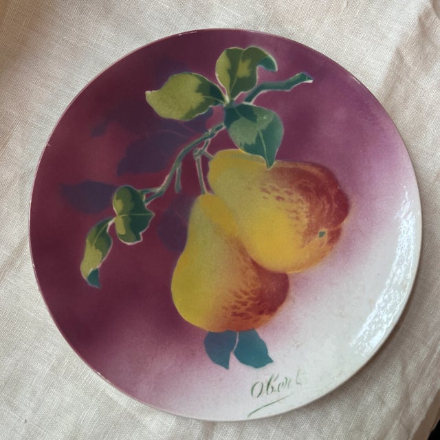 Circa 1900s French K & G Luneville Hanging Pear Plate For Sale - Image 9 of 9