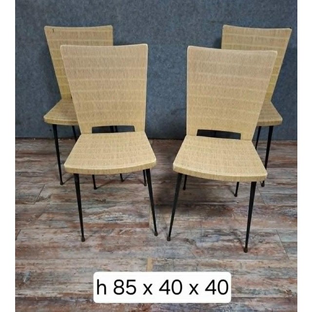 Chairs in Skaï after Colette Guéden, 1950s, Set of 4 For Sale - Image 4 of 7