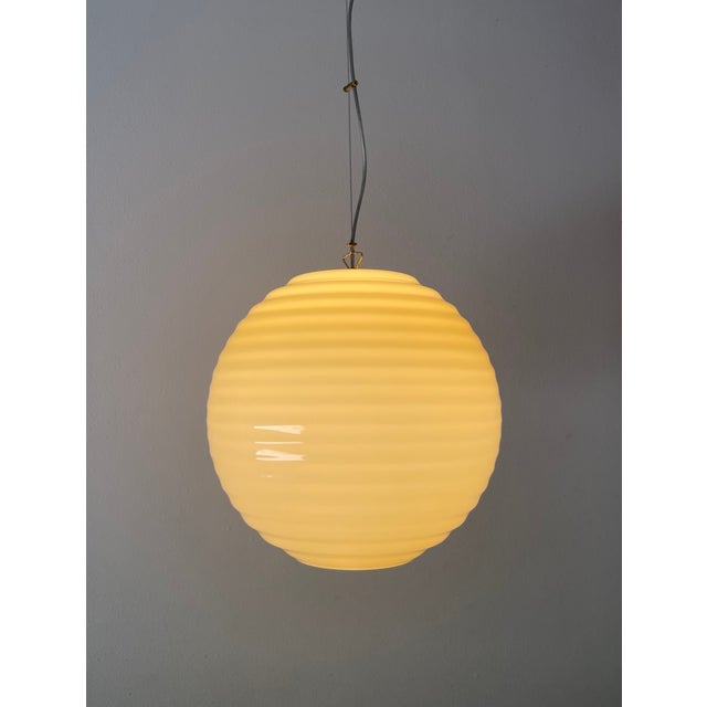 Vintage Modulo S40 Amber Murano Ceiling Lamp by Toso - Massari for Leucos, 1990s For Sale - Image 16 of 16