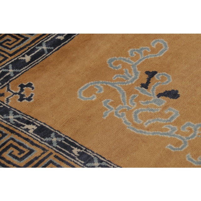 Rug & Kilim’s Chinese Art Deco Inspired Rug, Brown With Greek Key Border For Sale In New York - Image 6 of 8