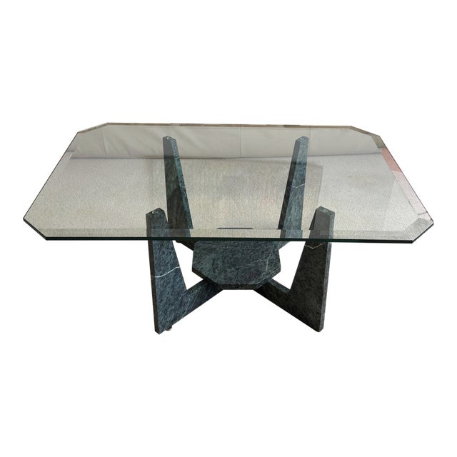 1980s Unique Postmodern Cultured Marble Coffee Table For Sale