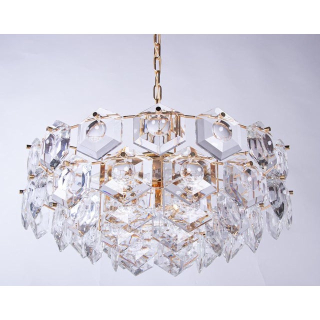 Gold Gold-Plated Kinkeldey Chandelier in Crystal & Brass, Germany, 1960s For Sale - Image 8 of 14