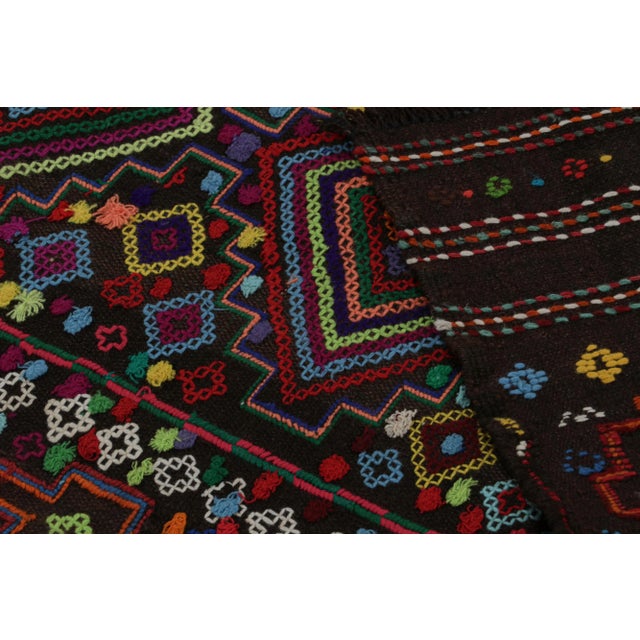 Textile Vintage Afghan Tribal Kilim in Brown With Geometric Patterns, From Rug & Kilim For Sale - Image 7 of 7