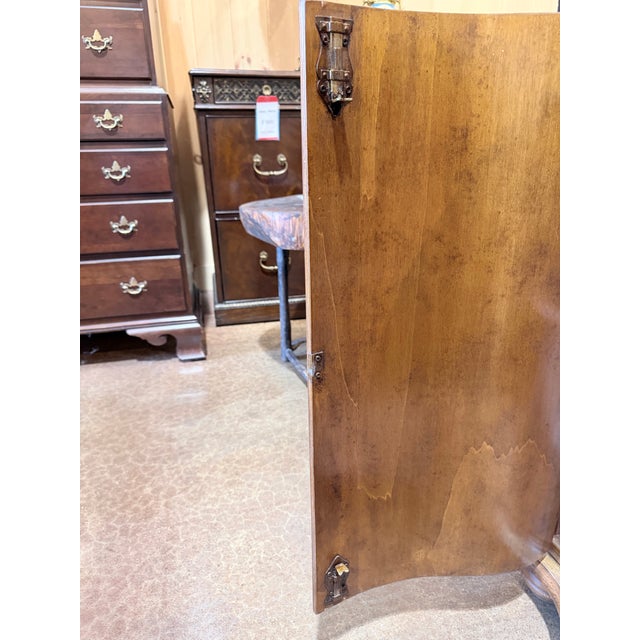 Gemstone Vintage Italian Hand-Painted Floral Console Cabinet With Serpentine Front For Sale - Image 7 of 10