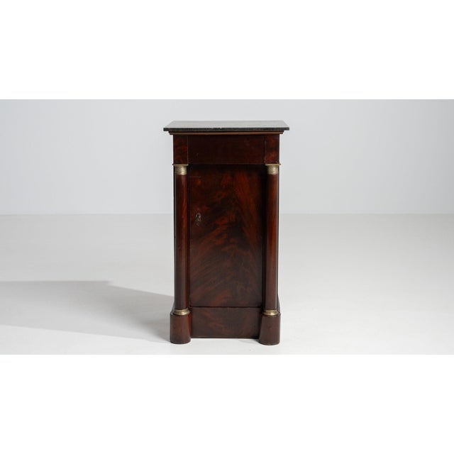 1820-1829 France Rich Mahogany Mahogany Pedestal Cabinet For Sale - Image 9 of 11