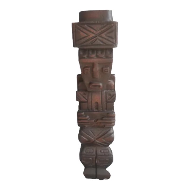 Early 20th Century Vintage Hand Carved Tropical Hardwood Figure For Sale