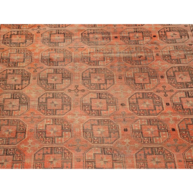 Vintage Turkmen Tekke Gallery Rug in Allover Pattern in Red, Brown, Gray, For Sale - Image 11 of 18