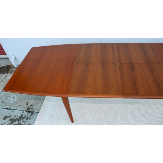 Mid-Century Modern Falster Møbelfabrik Danish Teak Dining Table With Two Hidden Leaves 1960's Modern For Sale - Image 3 of 15