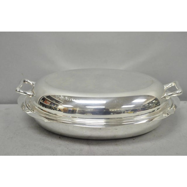 Vintage Towle 4046 Silver Plated Oval Covered Vegetable Serving Dish Platter For Sale - Image 13 of 13