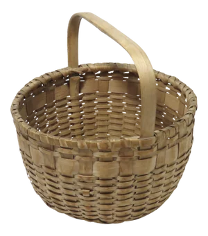 Antique Maine Penobscot Indian Hand Woven Handled Basket