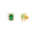 18k Gold 3.75 Ct Zambian Emerald Earrings With Diamonds- A Pair For Sale In New York - Image 6 of 9