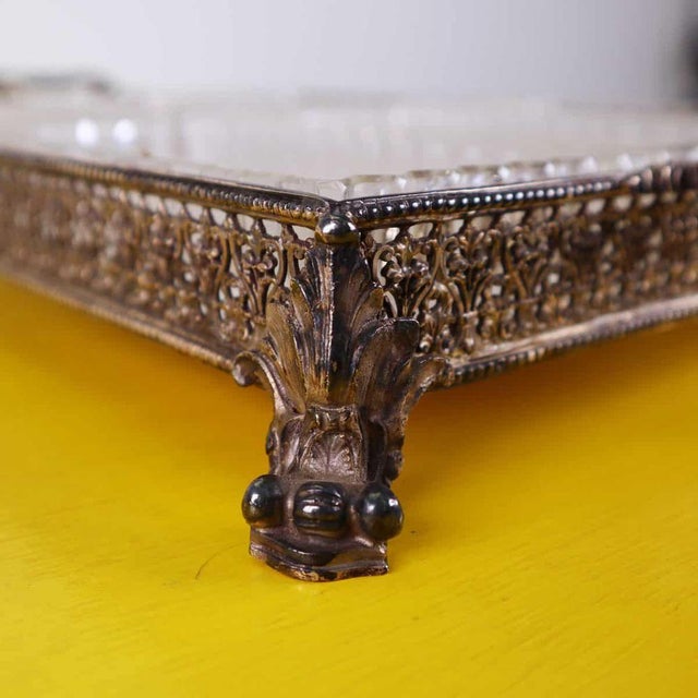 Gray Vintage Glass Sauce Boat with 800 Stamped Silver Base For Sale - Image 8 of 9