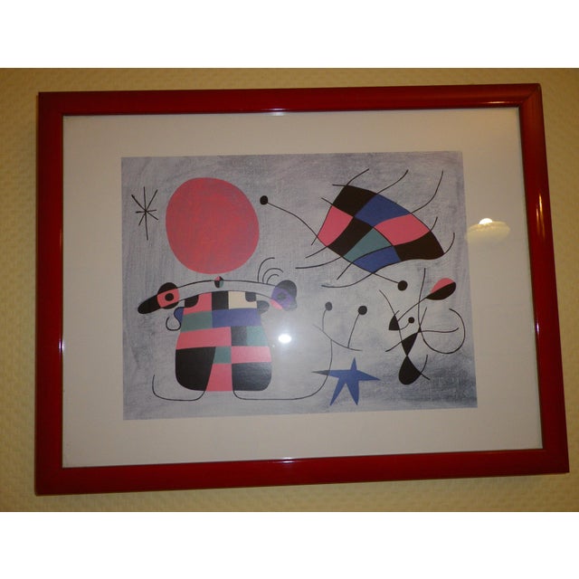Paper Joan Miró, Surrealist Figure and the Sun, Lithograph, Framed For Sale - Image 7 of 13