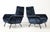 Metal 1960's Gigi Radice Italian Lounge Chairs in Blue Velvet Upholstery For Sale - Image 7 of 11