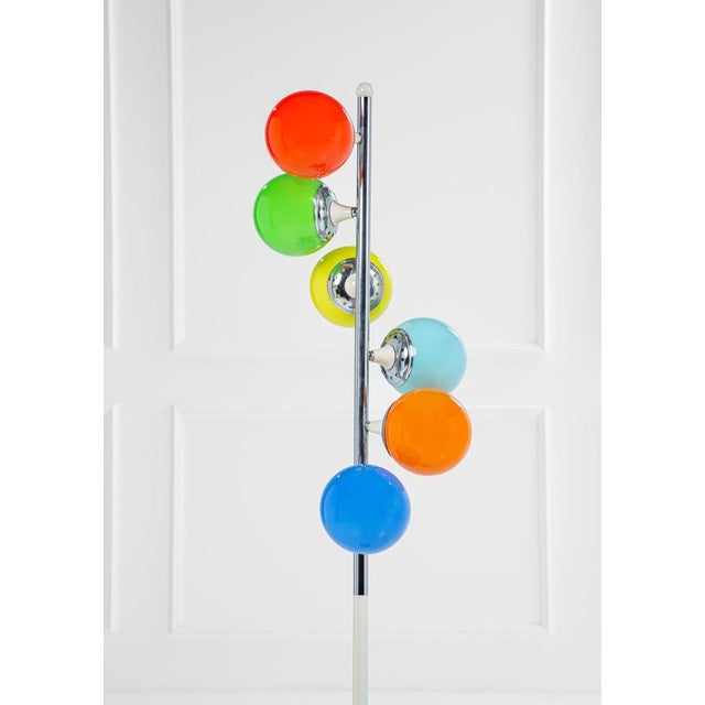 1950s Iron, Brass & Marble Floor Lamp by Alberello Galassia for Stilnovo, 1950s For Sale - Image 5 of 15