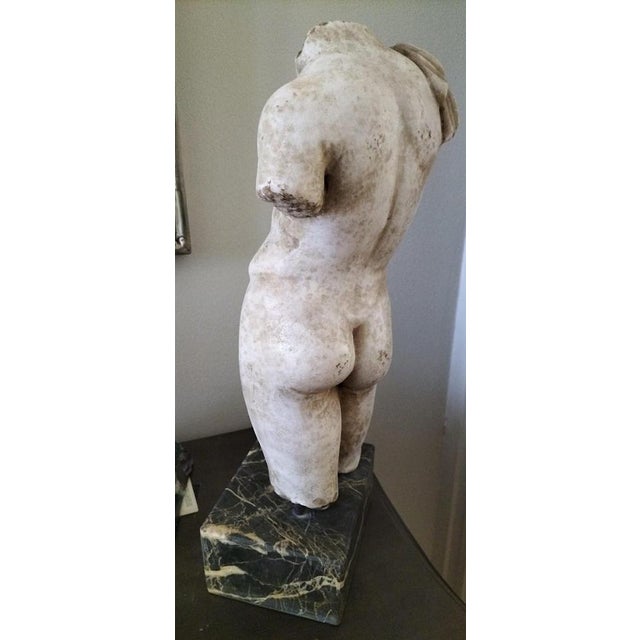 Greek Thassos and Black Imperial Marble Male Torso, 18th Century For Sale - Image 4 of 6