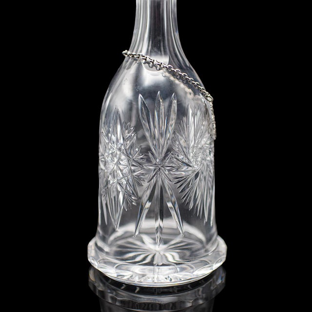 Vintage Port Decanter, English, Glass, Silver Label, Spirit Bottle, Mid Century For Sale - Image 9 of 12