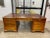 George III Style Mahogany Partners Desk With Gilt-Embossed Leather Top For Sale - Image 13 of 13