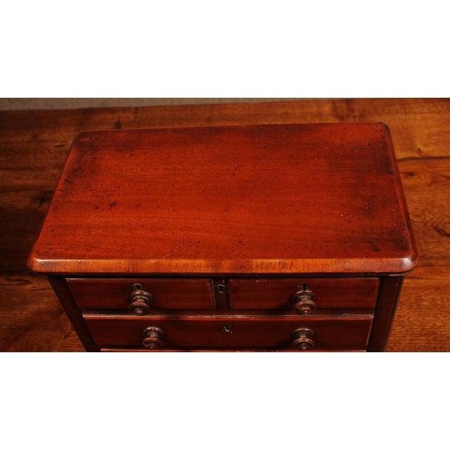 19th Century Miniature Mahogany Chest of Drawers For Sale - Image 3 of 12