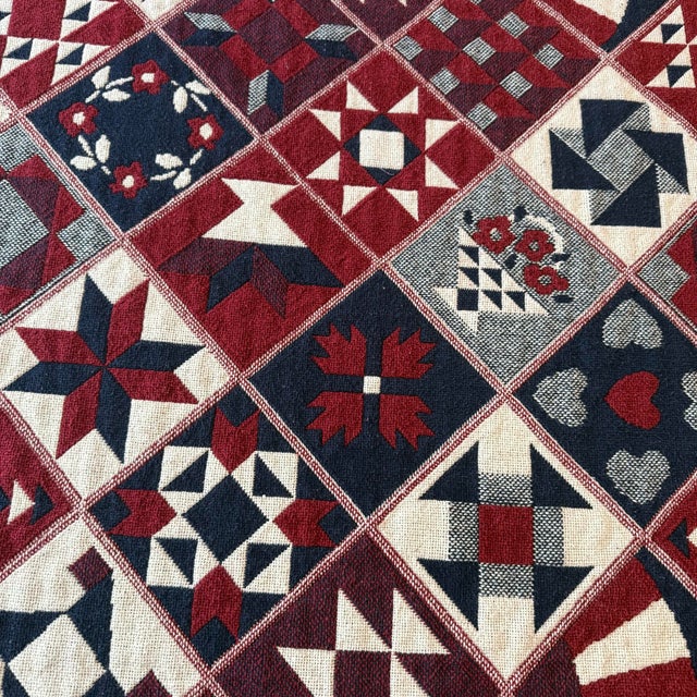 Late 20th Century 1980s American Made Quilt Style Large Cotton Bedspread or Coverlet For Sale - Image 5 of 7