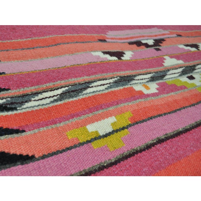 Textile Scandinavian Handwoven Wool Tapestry by Mette Birckner, 2005 For Sale - Image 7 of 9