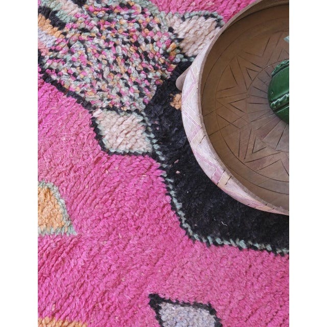Pink Boujad Moroccan Rug in Bold Pink - 9 X 5.5 Ft For Sale - Image 8 of 8