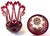 Red Monumental Bohemian Ruby Cut to Clear Crystal Flower Form Vase, Circa 1880 For Sale - Image 8 of 15