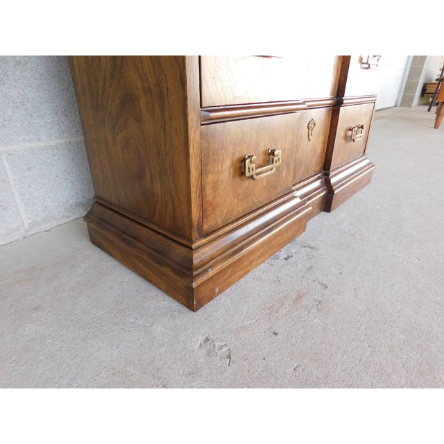 Drexel Heritage Et Cetera Georgian Style Burl Walnut Console Chest 33.5"w X 13"d For Sale - Image 14 of 18