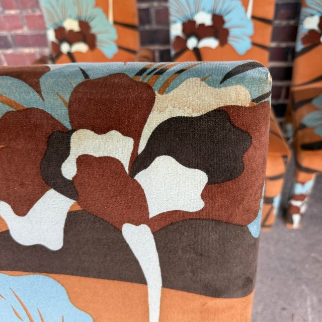 Set of 6 Upholstered Boho Chic Dining Chairs in Jack Lenor Larsen Fabric For Sale - Image 12 of 12