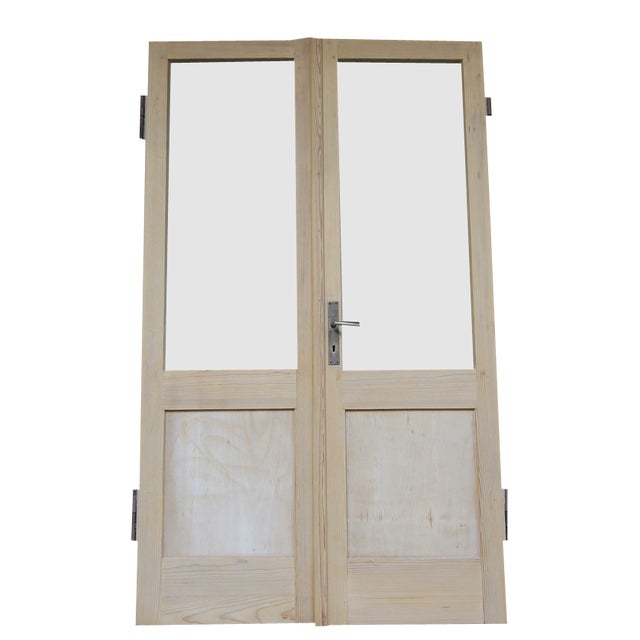Antique Double Door in Pine, 1890s For Sale