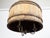 An English vintage wooden barrel light fixture from the mid 20th century, with three arms. Created in England during the...