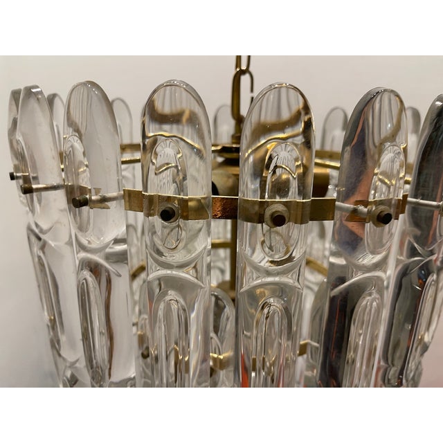 Crystal & Brass Chandelier by Gaetano Sciolari, 1970s For Sale - Image 10 of 11