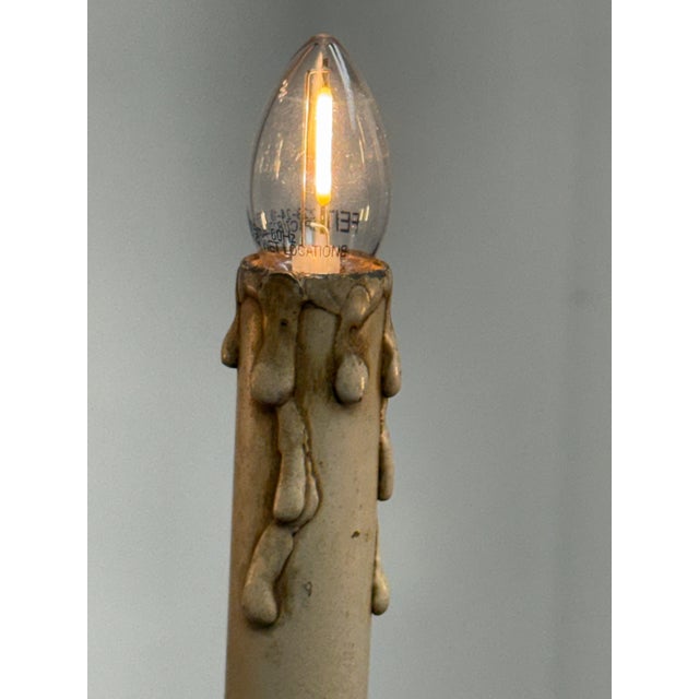 Vintage Neoclassical Alabaster Three-Light Candelabra Table Lamp For Sale In San Francisco - Image 6 of 12