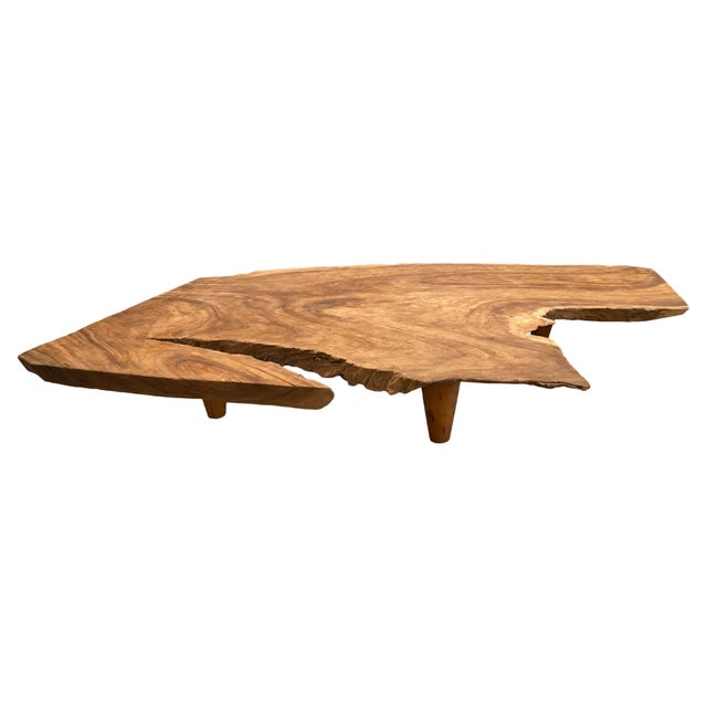 2010s Andrianna Shamaris Massive Single Slab Suar Wood Live Edge Coffee Table For Sale - Image 5 of 18